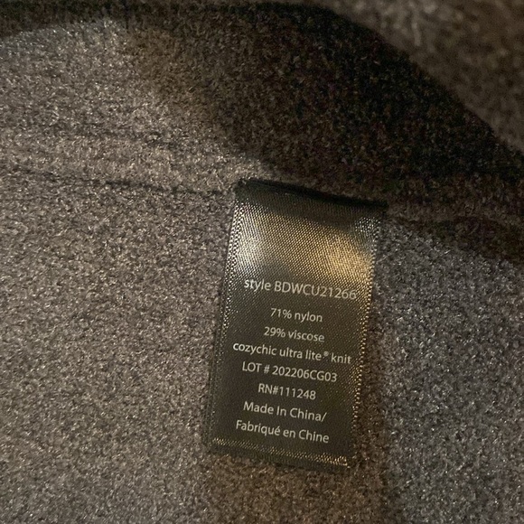 Barefoot Dreams CozyChic Ultra Lite Wide Collar Jacket Gray Carbon Size S - Picture 6 of 7